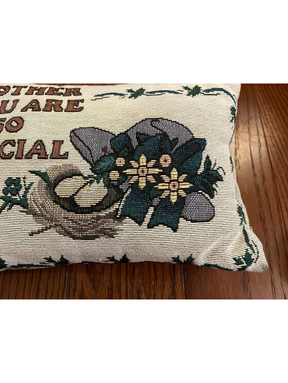 Vintage MOTHER's Tapestry Throw Pillow Floral Gift You Are So Special